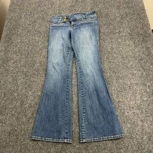 Hydraulic Jeans Womens 9/10 Blue Cotton Spandex Low Rise Flare Y2K Boho Style